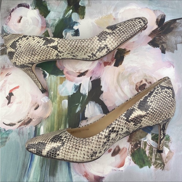 Cole Haan Harlow Snakeskin Embossed Leather Heels Size 9.5 - Picture 5 of 14